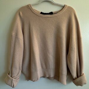 Zara Tan Crew Neck Sweater